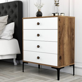 Hanah Home Lizbon 537 Cómoda Nogal y Blanco